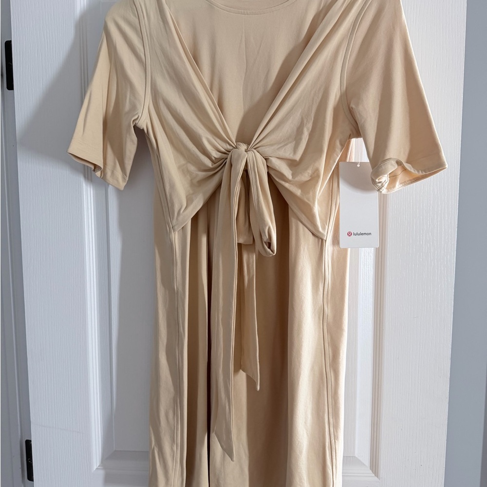 lululemon cotton wrap front t-shirt dress